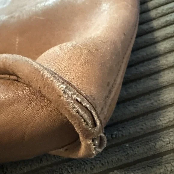 RARE Coach Purse NYC Vintage 80s Tan Leather‎ Bag Brown Chunky Zipper - Picture 11 of 16